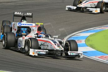 World © Octane Photographic Ltd. Saturday 19th July 2014. GP2 Race 1 – German GP - Hockenheim. Simon Trummer - Rapax and Nathanael Berthon - Venezuela GP Lazarus. Digital Ref : 1045LB1D7639