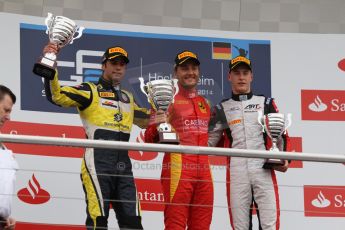 World © Octane Photographic Ltd. Sunday 20th July 2014. GP2 Race 2 – German GP - Hockenheim. Stefano Coletti - Racing Engineering (1st), Felipe Nasr - Carlin (2nd) and Stoffel Vandoorne - ART Grand Prix (3rd). Digital Ref : 1050CB7D6074