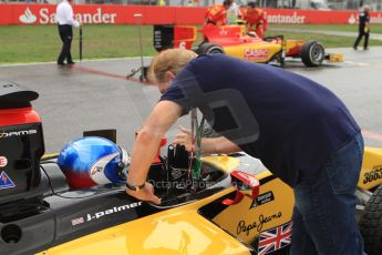 World © Octane Photographic Ltd. Sunday 20th July 2014. GP2 Race 2 – German GP - Hockenheim. Jolyon Palmer and father Jonathan on the grid – DAMS. Digital Ref : 1050CB7D6597