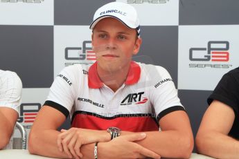 World © Octane Photographic Ltd. Saturday 19th July 2014. GP3 Qualifying Session press conference. German GP, Hockenheim. Marvin Kirchhofer - ART Grand Prix (1st). Digital Ref : 1041CB7D5973