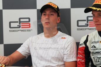 World © Octane Photographic Ltd. Saturday 19th July 2014. GP3 Race 1 press conference. German GP, Hockenheim. Alex Lynn - Carlin (2nd). Digital Ref : 1047CB7D6406