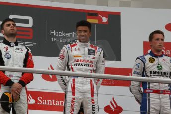 World © Octane Photographic Ltd. Sunday 20th July 2014. GP3 Race 2. German GP, Hockenheim. Jann Mardenborough (1st), Dino Zamparelli - ART Grand Prix (2nd) and Jimmy Eriksson - Koiranen GP (3rd but later demoted to 15th for a yellow flag infringement after at 20 sec time penalty). Digital Ref : 1049CB7D5784