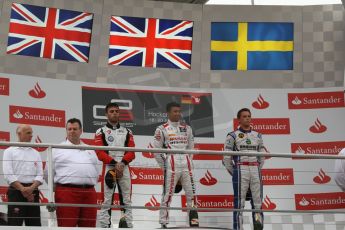 World © Octane Photographic Ltd. Sunday 20th July 2014. GP3 Race 2. German GP, Hockenheim. Jann Mardenborough (1st), Dino Zamparelli - ART Grand Prix (2nd) and Jimmy Eriksson - Koiranen GP (3rd but later demoted to 15th for a yellow flag infringement after at 20 sec time penalty). Digital Ref : 1049CB7D5801