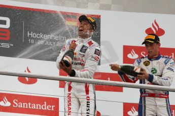 World © Octane Photographic Ltd. Sunday 20th July 2014. GP3 Race 2. German GP, Hockenheim. Jann Mardenborough celebrates his 1st GP3 win - Arden International. Digital Ref : 1049CB7D5895