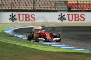 World © Octane Photographic Ltd. Saturday 19th July 2014. German GP, Hockenheim. - Formula 1 Qualifying. Scuderia Ferrari F14T - Fernando Alonso. Digital Ref: