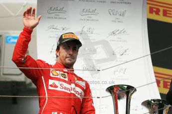 World © Octane Photographic Ltd. Sunday 27th July 2014. Hungarian GP, Hungaroring - Budapest. Podium. Scuderia Ferrari F14T - Fernando Alonso. Digital Ref: 1074LB1D4349