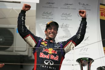 World © Octane Photographic Ltd. Sunday 27th July 2014. Hungarian GP, Hungaroring - Budapest. Podium. Infiniti Red Bull Racing RB10 – Daniel Ricciardo. Digital Ref: 1074LB1D4361