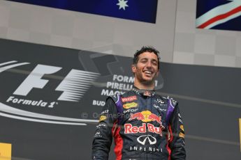 World © Octane Photographic Ltd. Sunday 27th July 2014. Hungarian GP, Hungaroring - Budapest. Podium. Infiniti Red Bull Racing RB10 – Daniel Ricciardo. Digital Ref: 1074LB1D4388