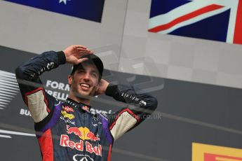 World © Octane Photographic Ltd. Sunday 27th July 2014. Hungarian GP, Hungaroring - Budapest. Podium. Infiniti Red Bull Racing RB10 – Daniel Ricciardo. Digital Ref: 1074LB1D4400