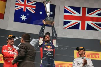 World © Octane Photographic Ltd. Sunday 27th July 2014. Hungarian GP, Hungaroring - Budapest. Podium. Infiniti Red Bull Racing RB10 – Daniel Ricciardo. Digital Ref: 1074LB1D4422