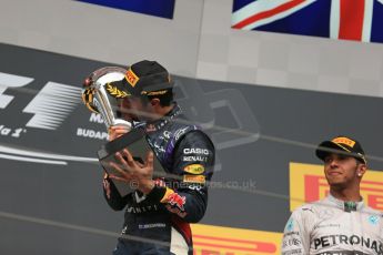 World © Octane Photographic Ltd. Sunday 27th July 2014. Hungarian GP, Hungaroring - Budapest. Podium. Infiniti Red Bull Racing RB10 – Daniel Ricciardo. Digital Ref: 1074LB1D4433