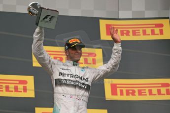 World © Octane Photographic Ltd. Sunday 27th July 2014. Hungarian GP, Hungaroring - Budapest. Podium. Mercedes AMG Petronas F1 W05 Hybrid - Lewis Hamilton. Digital Ref: 1074LB1D4464
