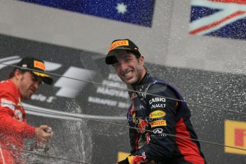 World © Octane Photographic Ltd. Sunday 27th July 2014. Hungarian GP, Hungaroring - Budapest. Podium. Infiniti Red Bull Racing RB10 – Daniel Ricciardo. Digital Ref: 1074LB1D4490