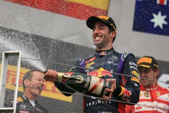 World © Octane Photographic Ltd. Sunday 27th July 2014. Hungarian GP, Hungaroring - Budapest. Podium. Infiniti Red Bull Racing RB10 – Daniel Ricciardo. Digital Ref: 1074LB1D4496