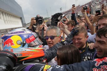 World © Octane Photographic Ltd. Sunday 27th July 2014. Hungarian GP, Hungaroring - Budapest. Podium. Infiniti Red Bull Racing RB10 – Daniel Ricciardo. Digital Ref: 1074LB1D5056