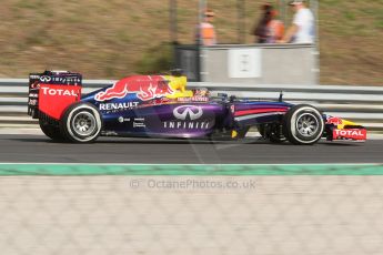 World © Octane Photographic Ltd. Friday 25th July 2014. Hungarian GP, Hungaroring - Budapest. Formula 1 Practice 1. Infiniti Red Bull Racing RB10 - Sebastian Vettel. Digital Ref: