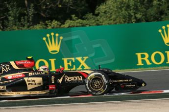 World © Octane Photographic Ltd. Friday 25th July 2014. Hungarian GP, Hungaroring - Budapest. - Formula 1 Practice 1. Lotus F1 Team E22 – Pastor Maldonado. Digital Ref: