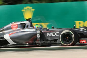 World © Octane Photographic Ltd. Friday 25th July 2014. Hungarian GP, Hungaroring - Budapest. - Formula 1 Practice 1. Sauber C33 – Esteban Gutierrez. Digital Ref :