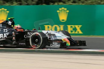 World © Octane Photographic Ltd. Friday 25th July 2014. Hungarian GP, Hungaroring - Budapest. - Formula 1 Practice 1. Sahara Force India VJM07 – Sergio Perez. Digital Ref: