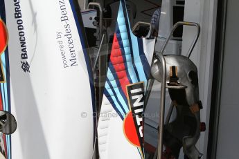 World © Octane Photographic Ltd. Friday 25th July 2014. Hungarian GP, Hungaroring - Budapest. - Formula 1 Practice 1. Williams Martini Racing FW36 airbox cover. Digital Ref: 1061CB7D6631