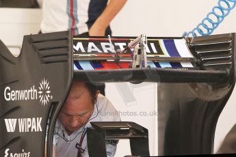 World © Octane Photographic Ltd. Friday 25th July 2014. Hungarian GP, Hungaroring - Budapest. - Formula 1 Practice 1. Williams Martini Racing FW36 rear wing. Digital Ref: 1061CB7D6641
