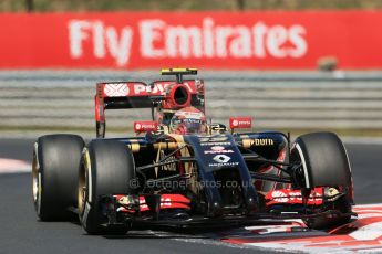 World © Octane Photographic Ltd. 2014 Friday 25th July 2014. Hungarian GP, Hungaroring - Budapest. Practice 2. Lotus F1 Team E22 - Romain Grosjean. Digital Ref: 1057LB1D0061