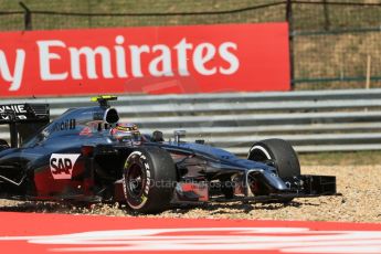 World © Octane Photographic Ltd. Friday 25th July 2014. Hungarian GP, Hungaroring - Budapest. - Formula 1 Practice 2. McLaren Mercedes MP4/29 – Kevin Magnussen. Digital Ref: 1057LB1D0080