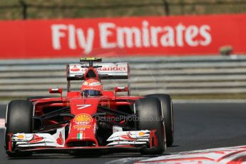 World © Octane Photographic Ltd. 2014 Friday 25th July 2014. Hungarian GP, Hungaroring - Budapest. Practice 2. Scuderia Ferrari F14T – Kimi Raikkonen. Digital Ref: 1057LB1D0134