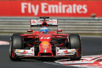 World © Octane Photographic Ltd. 2014 Friday 25th July 2014. Hungarian GP, Hungaroring - Budapest. Practice 2. Scuderia Ferrari F14T - Fernando Alonso. Digital Ref: 1057LB1D0217