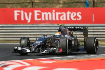 World © Octane Photographic Ltd. Friday 25th July 2014. Hungarian GP, Hungaroring - Budapest. - Formula 1 Practice 2. Sauber C33 – Esteban Gutierrez. Digital Ref : 1057LB1D0242