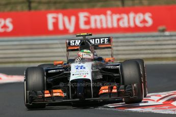 World © Octane Photographic Ltd. 2014 Friday 25th July 2014. Hungarian GP, Hungaroring - Budapest. Practice 2. Sahara Force India VJM07 – Sergio Perez. Digital Ref: 1057LB1D0403