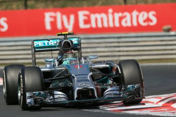 World © Octane Photographic Ltd. Friday 25th July 2014. Hungarian GP, Hungaroring - Budapest. - Formula 1 Practice 2. Mercedes AMG Petronas F1 W05 Hybrid - Nico Rosberg. Digital Ref: 1057LB1D0541