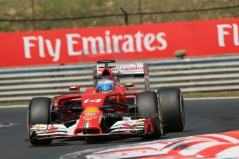 World © Octane Photographic Ltd. 2014 Friday 25th July 2014. Hungarian GP, Hungaroring - Budapest. Practice 2. Scuderia Ferrari F14T - Fernando Alonso. Digital Ref: 1057LB1D0680