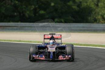 World © Octane Photographic Ltd. Saturday 26th July 2014. Hungarian GP, Hungaroring - Budapest. Practice 3. Scuderia Toro Rosso STR9 - Jean-Eric Vergne. Digital Ref:  1064LB1D1692