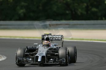 World © Octane Photographic Ltd. Saturday 26th July 2014. Hungarian GP, Hungaroring - Budapest. Practice 3. McLaren Mercedes MP4/29 - Jenson Button. Digital Ref: 1064LB1D1697