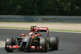 World © Octane Photographic Ltd. Saturday 26th July 2014. Hungarian GP, Hungaroring - Budapest. Practice 3. Lotus F1 Team E22 – Pastor Maldonado. Digital Ref: 1064LB1D1823