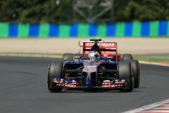 World © Octane Photographic Ltd. Saturday 26th July 2014. Hungarian GP, Hungaroring - Budapest. Practice 3. Scuderia Toro Rosso STR9 - Jean-Eric Vergne. Digital Ref: 1064LB1D1889