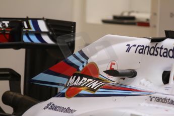 World © Octane Photographic Ltd. Sunday 27th July 2014. Hungarian GP, Hungaroring - Budapest. Williams Martini Racing FW36 – Valtteri Bottas rear wing detail . Digital Ref: 1072CB7D8195
