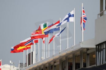 World © Octane Photographic Ltd. Sunday 27th July 2014. Hungarian GP, Hungaroring - Budapest. Flags Digital Ref: 1072CB7D8220