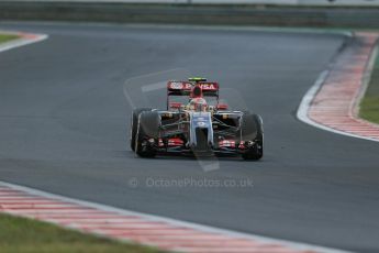 CAR 13
World © Octane Photographic Ltd. Saturday 26th July 2014. Hungarian GP, Hungaroring - Budapest. Qualifying. Lotus F1 Team E22 – Pastor Maldonado. Digital Ref: 1065LB1D1947