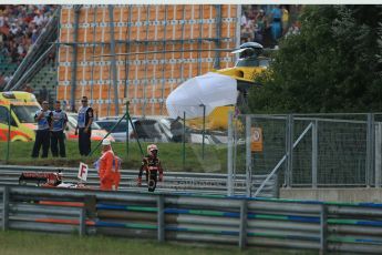 World © Octane Photographic Ltd. Saturday 26th July 2014. Hungarian GP, Hungaroring - Budapest. Qualifying. Lotus F1 Team E22 - Romain Grosjean retires. Digital Ref: 1065LB1D1980