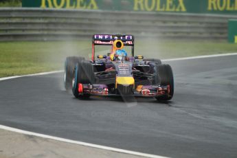 World © Octane Photographic Ltd. Sunday 27th July 2014. Hungarian GP, Hungaroring - Budapest. Formula 1 Race. Infiniti Red Bull Racing RB10 - Sebastian Vettel. Digital Ref: 1073CB7D6896