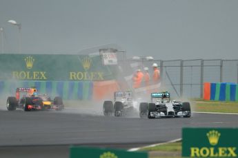 World © Octane Photographic Ltd. Sunday 27th July 2014. Hungarian GP, Hungaroring - Budapest. Race. Mercedes AMG Petronas F1 W05 Hybrid - Nico Rosberg leading during race start. Digital Ref: 1073CB7D7236