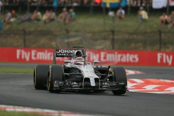 World © Octane Photographic Ltd. Sunday 27th July 2014. Hungarian GP, Hungaroring - Budapest. Race. McLaren Mercedes MP4/29 - Jenson Button. Digital Ref: 1073LB1D3979