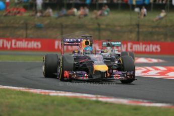 World © Octane Photographic Ltd. Sunday 27th July 2014. Hungarian GP, Hungaroring - Budapest. Formula 1 Race. Infiniti Red Bull Racing RB10 - Sebastian Vettel. Digital Ref: 1073LB1D4281