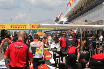 World © Octane Photographic Ltd. Friday 25th July 2014. GP2 Practice – Hungarian GP, Hungaroring - Budapest. The busy pitlane. Digital Ref :