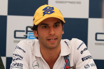 World © Octane Photographic Ltd. Friday 25th July 2014. GP2 Qualifying Press Conference – Hungarian GP, Hungaroring - Budapest. Felipe Nasr (1st) - Carlin. Digital Ref : 1059CB7D6624