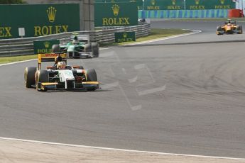 World © Octane Photographic Ltd. Friday 25th July 2014. GP2 Qualifying – Hungarian GP, Hungaroring - Budapest. Daniel Abt - Hilmer Motorsport and Tom Dillmann - EQ8 Caterham Racing. Digital Ref: 1059CB7D7023