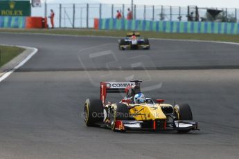 World © Octane Photographic Ltd. Friday 25th July 2014. GP2 Qualifying – Hungarian GP, Hungaroring - Budapest. Jolyon Palmer – DAMS and Felipe Nasr - Carlin. Digital Ref : 1059CB7D7033