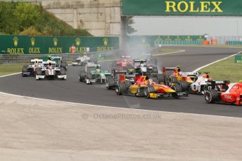 World © Octane Photographic Ltd. Sunday 27th July 2014. GP2 Race 2 – Hungarian GP - Hungaroring, Budapest. The midfield pack on the 1st lap. Digital Ref : 1070CB7D8378